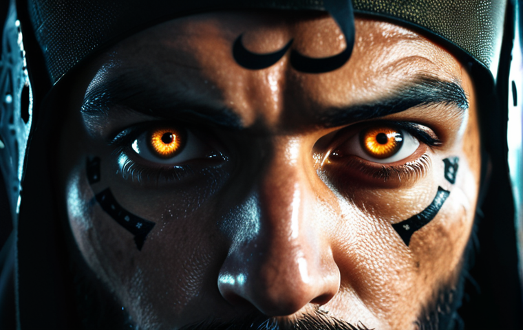 **Image Prompt:** A dramatic close-up of a "Cyphers" player's face, eyes intensely focused, illuminated by the glow of a computer screen. Subtle Arabic calligraphy (perhaps a motivational phrase or a verse about strategy) overlays the image. The background is blurred, suggesting the chaos of a gaming arena. Style: Gritty, realistic, emphasizing determination and focus. Atmosphere: High-stakes, intense.